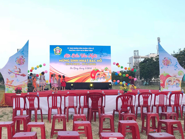 Màn hình LED P3 ngoài trời lắp đặt thực tế